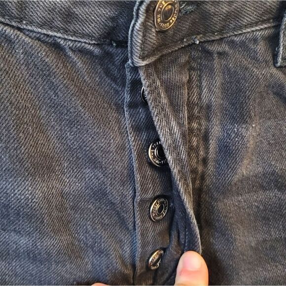 Free People Charcoal Grey Distressed Raw Hem Jeans - Picture 4 of 8